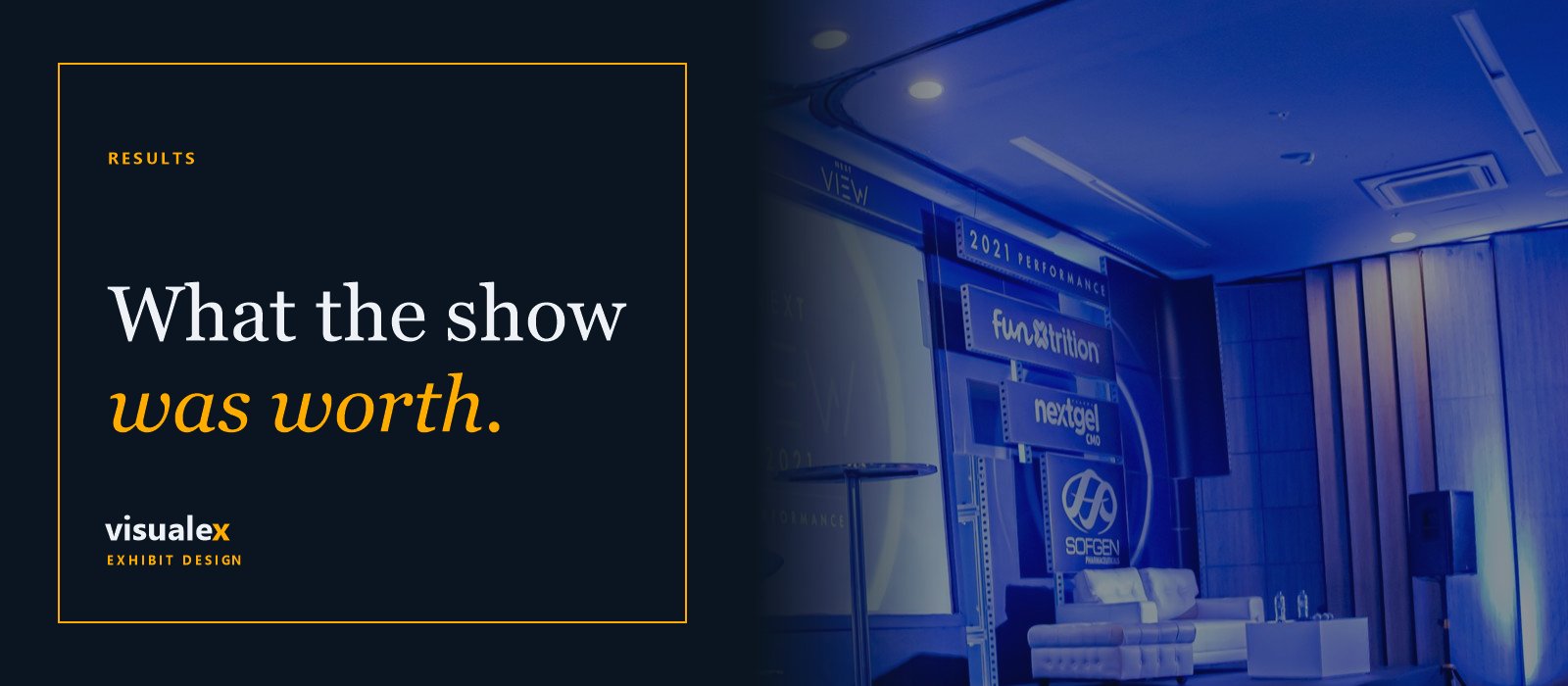 A custom exhibit stand with a staffed reception counter