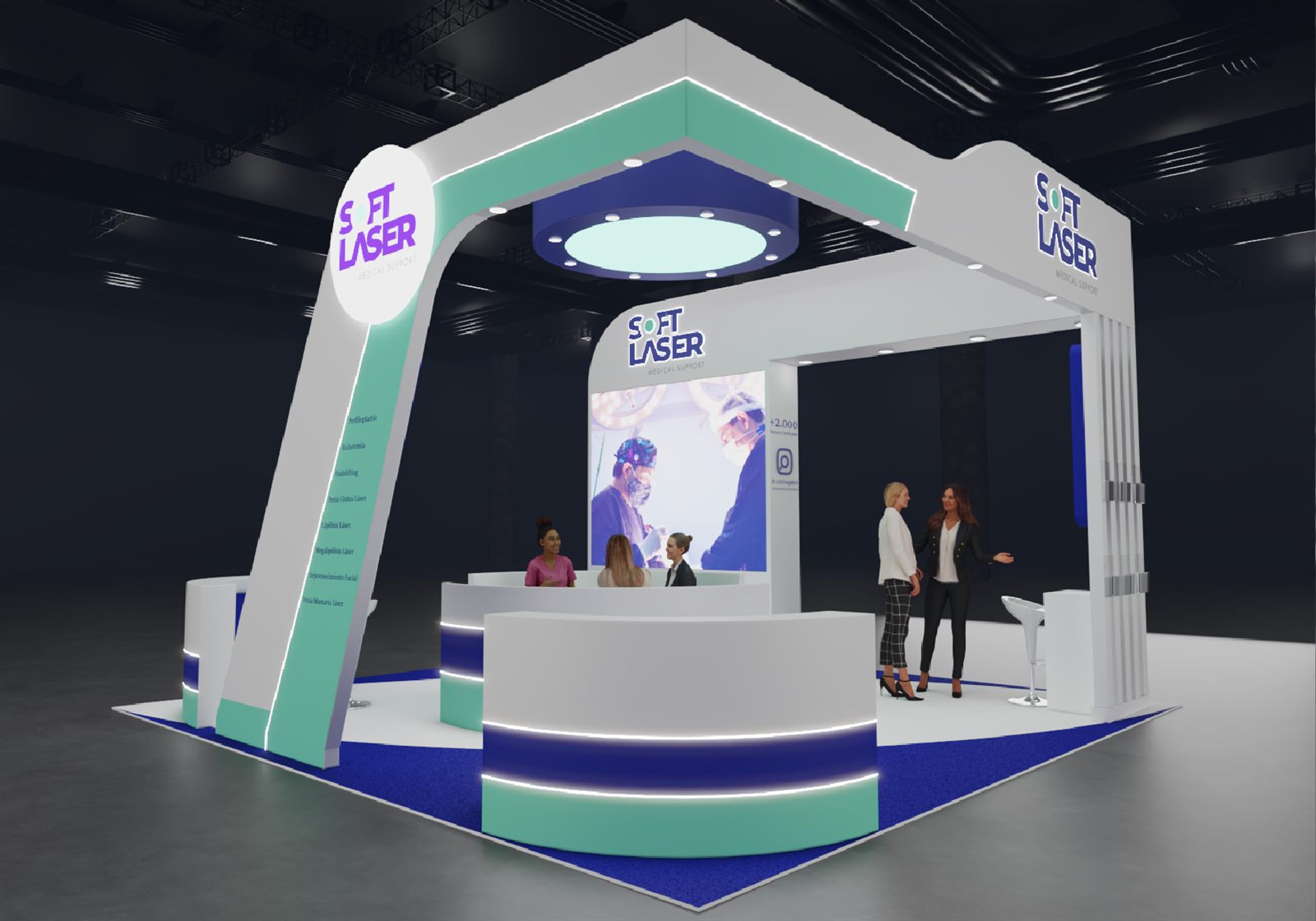 Trade show booth, 3D concept render
